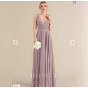 JJ’s House dusty lavender chiffon bridesmaid evening dress